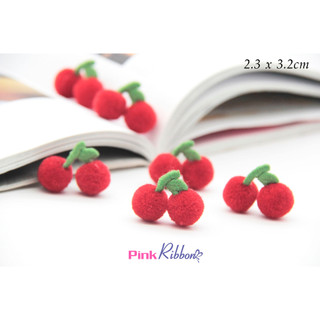 *[SET 5C] Charm bông len các mẫu, quả cherry len làm kẹp tóc, móc treo chìa khóa, diy, handmade