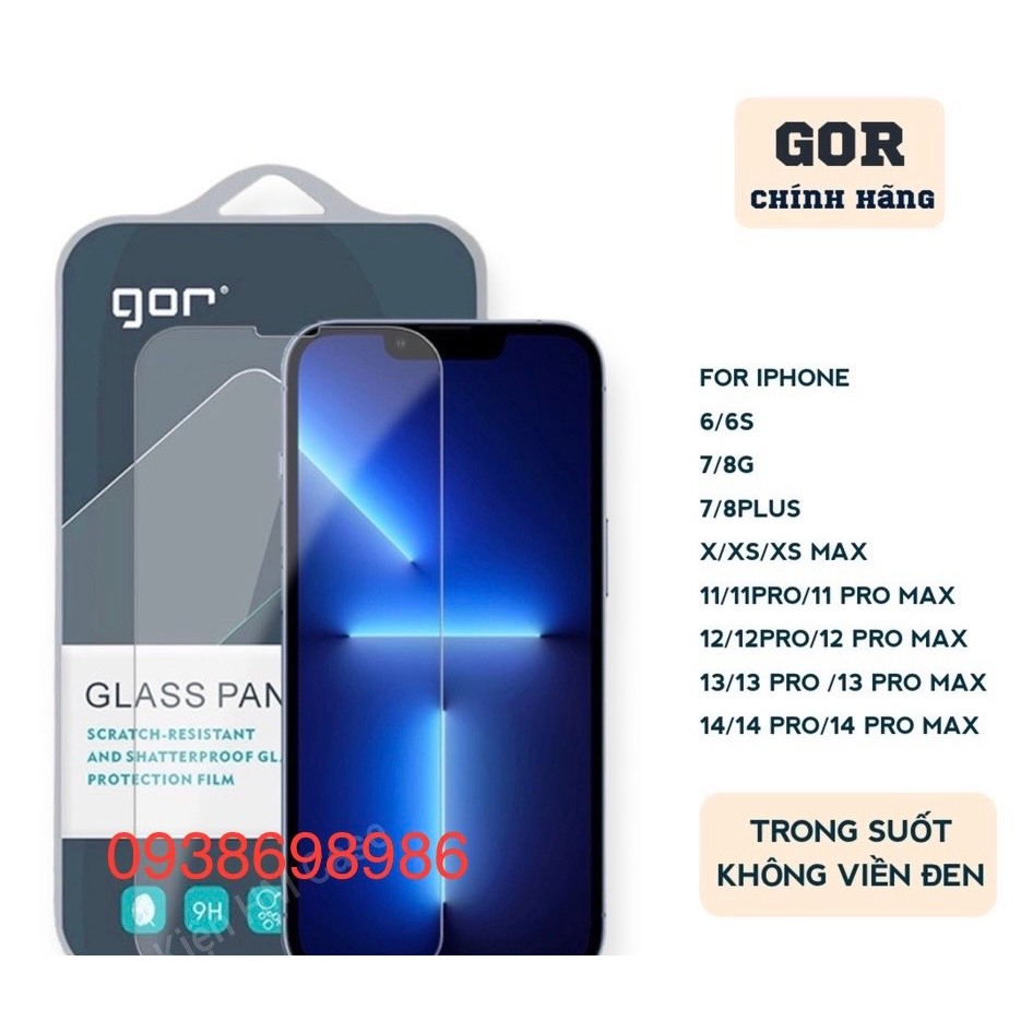 Kính Cường Lực Gor Iphone 15 pro max / X / Xs Max / XR / 11 / 11 Pro Max / 12 Pro Max / 13 Pro Max /