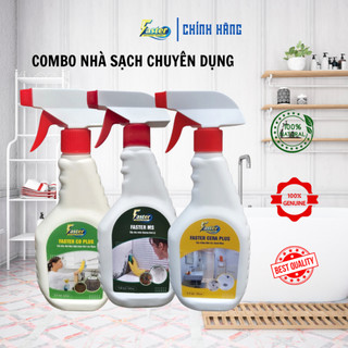 COMBO 3 chai xịt Tẩy bồn cầu, gạch men ố vàng, Tẩy rêu môc, Tẩy dầu mỡ nhà bếp Faster plus 500ml