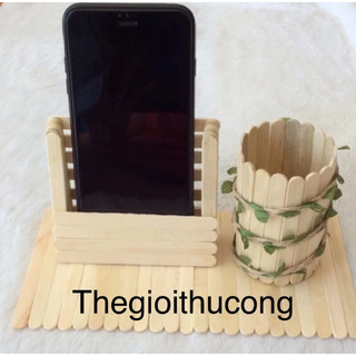 Ống cắm bút que kem handmade, ống cắm bút tái chế