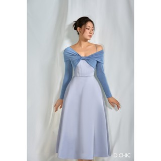 D.CHIC Váy xòe dài tay phối ngực xoắn MS: 2813209