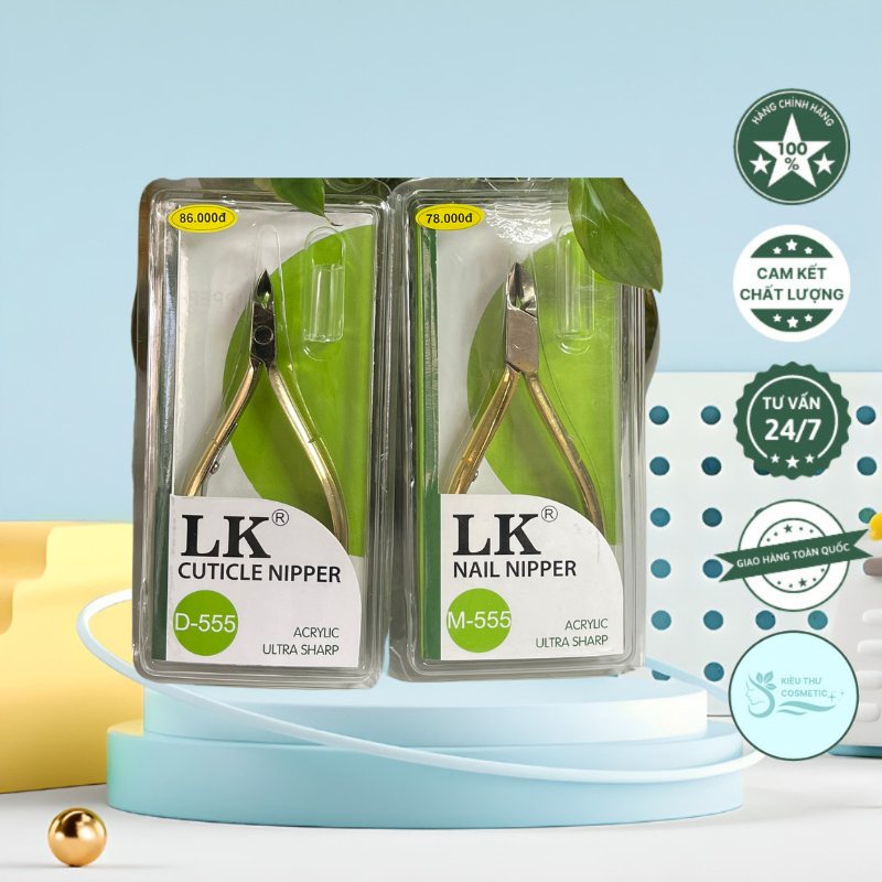 Sale Bỏ Mẫu - Tặng 1 Dũa -Kềm Lk Cắt Móng M-555 / Cắt Da D-555,Thép Chuyên Dụng Mạ Vàng, Dáng Kềm, M