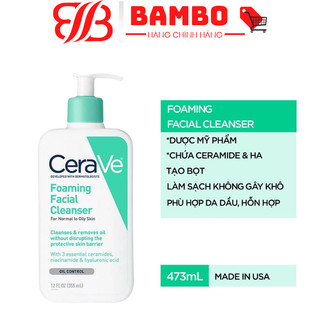 Sữa rửa mặt làm sạch sâu dành cho da dầu Cerave Foaming Facial Cleans 236ML