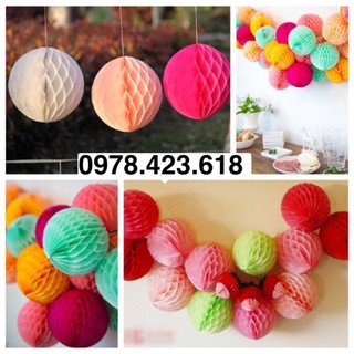 Đèn lồng giấy xếp trang trí Trung Thu- quả cầu giấy xếp tổ ong decor concept chụp ảnh lễ cưới, lớp học, nhà cửa,siêu thị