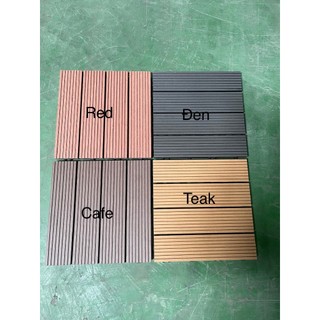 vỉ sàn gỗ nhựa ngoài trời kt 30x30cm, dày 2.2cm dành cho ban công, sân vườn