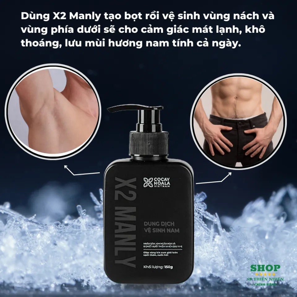 Sữa Tắm Gội Nam 3in1 X2 MANLY Dung Dịch Vệ Sinh Nam Cao Cấp X2 MANLY COCAYHOALA VIETNAM Chính Hãng
