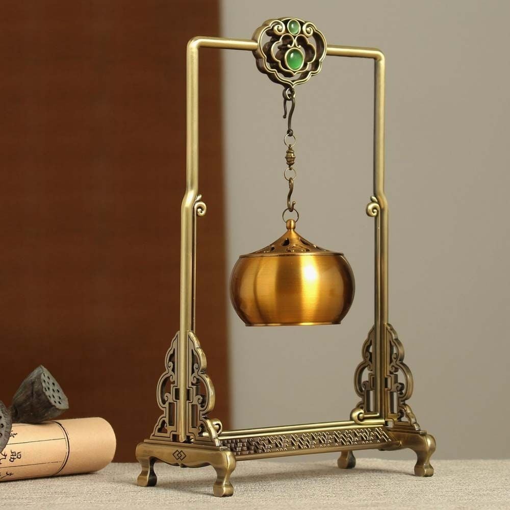 Lư hương xông trầm hương treo khung như ý bằng đồng - Cung Trầm Gallery - Thiết kế tinh xảo, sang tr