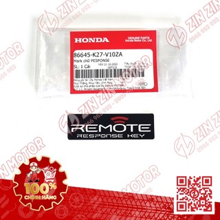 Tem chữ remote pesponse yếm ổ khóa ab 2016, air blade 2017 2018 2019 86645k27v10za chính hãng honda
