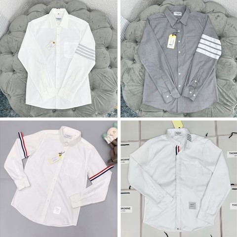 🔥Hot🔥 Áo Sơ Mi Nam Nữ THOM 4 Vạch Tay Cao Cấp Áo sơ mi kẻ sọc đủ size Nam/Nữ hàng cao cấp chuẩn loại 1 (CÓ SẴN)