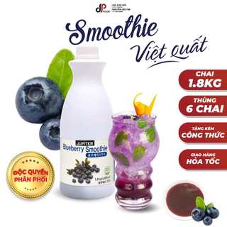 Sốt Việt Quất Nghiền Nhuyễn - Smoothie Blueberry Jupiter Hàn Quốc-  Chai 1,8Kg - Pha Trà Trái Cây, Đá Xay, Soda, Cocktai