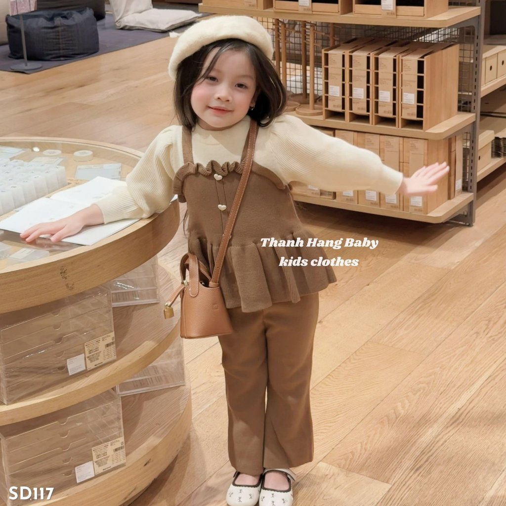 Set len cho bé gái Thanh Hằng Baby, bộ diện mùa đông bé gái từ 11kg - 31kg