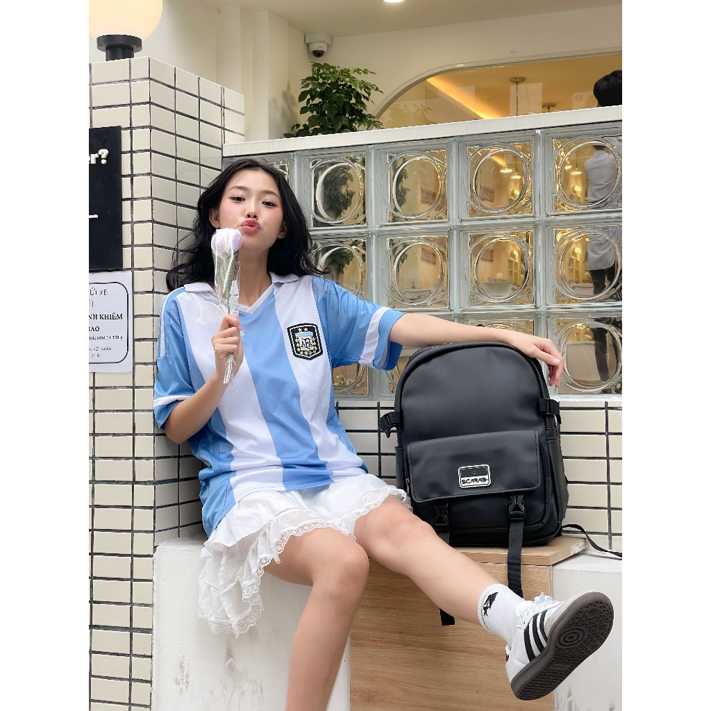 Balo Da Chapter Backpack Nam Nữ Đi Học Đi Chơi Chống Thấm Tốt Vừa Lap 15,6Inch Mỏng_Bảo Hành Trọn Đời Scarab