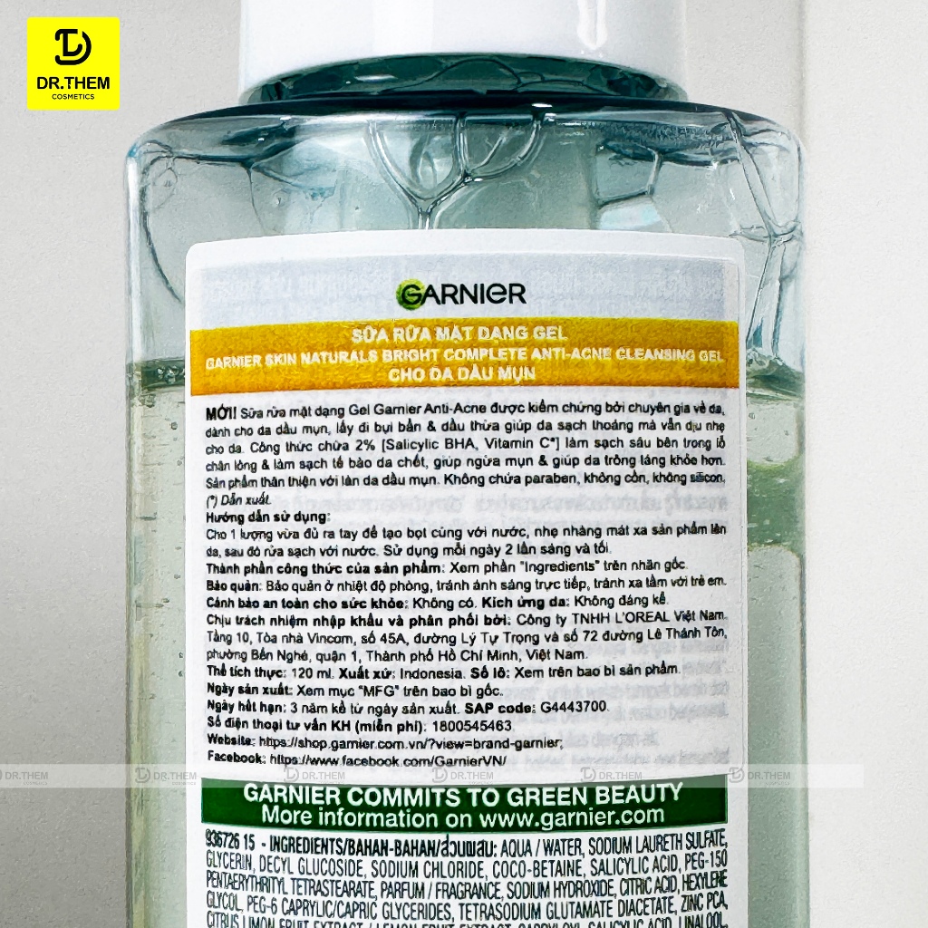 Sữa Rửa Mặt Garnier Ngừa Mụn & Sáng Da Garnier Bright Complete Anti-Acne Foam 100ml / 120ml- Dr Thêm