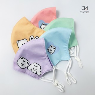 Khẩu trang Vải trẻ em Cún xù dễ thương cho bé 1 đến 3 tuổi - Duy Ngọc có nút điều chỉnh, thoáng an toàn cho da (5135)
