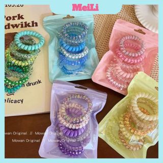  Set 6 dây buộc tóc đuôi ngựa - Dây Buộc Tóc Cao Su Co Giãn Màu Sắc Gradient Dành Cho Nữ  Tuyển sỉ  