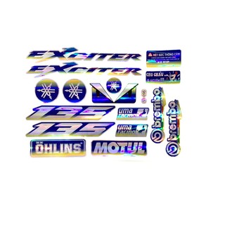 Bộ tem chữ nổi titan cho các dòng xe Exciter, Winner, Vario, Sirus. DoChoiXeMay