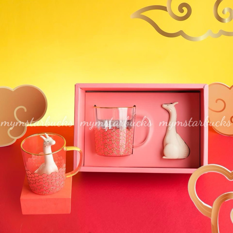 Set Cốc Thủy Tinh 14OZ(473ml) và Lọc Trà DRAGON PATTERN