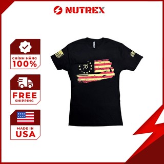 Nutrex Áo Thun Thể Thao Có Tay (76 Cờ) - Màu Đen