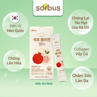 QUÀ TẶNG KHÔNG BÁN Sorbus - Thạch lựu Collagen Jelly Bar 1500mg  Hộp 7