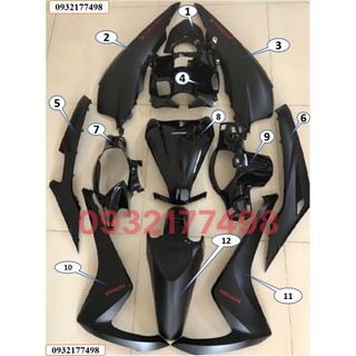 Nhựa màu 12 món màu đen nhám vision 2015 đến 2020 zin chính hãng honda