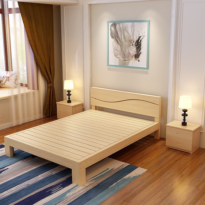 Giường ngủ gỗ tự nhiên bền đẹp nhiều kích thước dài 2m