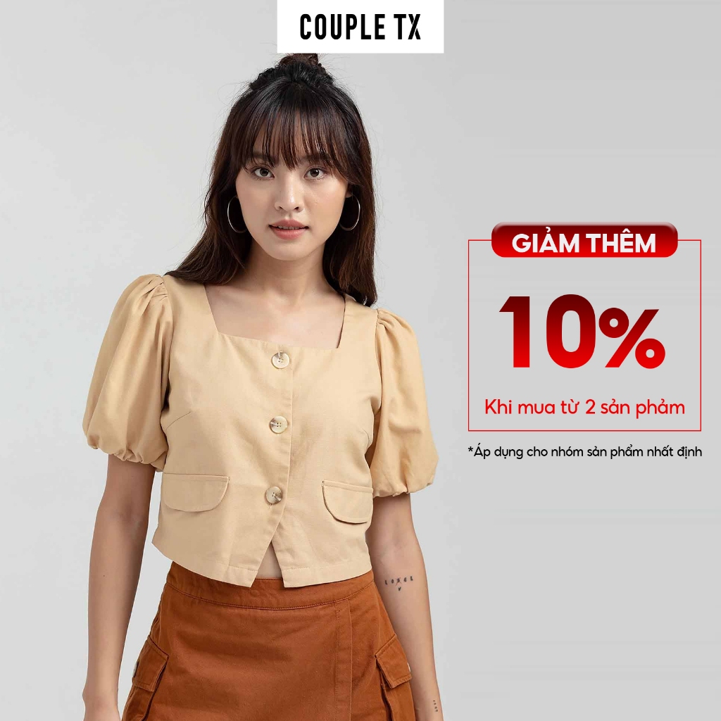 Áo Croptop Nữ Couple TX Tay Phồng WBL 2014