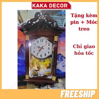 Đồng hồ treo tường quả lắc hình con ngựa mã đáo thành công phong thủy