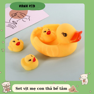 Set 4 con vịt thả bể tắm set vịt kêu chip chip thả chậu tắm cho bé
