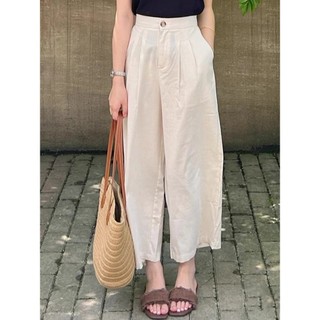 Quần dài dáng suông 9 tất cạp cao vải linen cao cấp , quần dài nữ linen dáng siêu đẹp