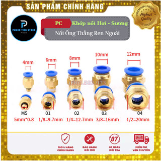 Đầu nối thẳng ren ngoài/ Cút nối nhanh RN khí nén - hơi sương PC
