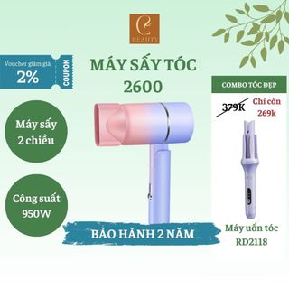 Máy sấy tóc 2600, Máy uốn tóc tự động RD2118, Máy sấy tóc mini làm tóc khô siêu nhanh 2 chiều nóng lạnh có thể gấp gọn