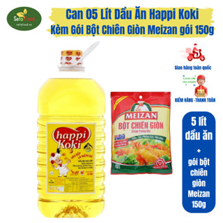 [QUÀ TẶNG KÈM] 1 Can Dầu Ăn Cao Cấp 5 Lít Happi Koki tặng 1 Gói Bột Chiên Giòn Meizan 150g