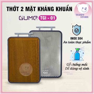 Thớt kháng khuẩn cao cấp 2 mặt gume tgi01 - thớt gỗ chống mốc inox 304 cao cấp an toàn với thực phẩm