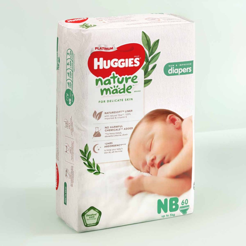 Bỉm HUGGIES siêu cao cấp Platinum Nature Made size M58/L44/XL38/XXL26/S82/NB60 - Mochishop