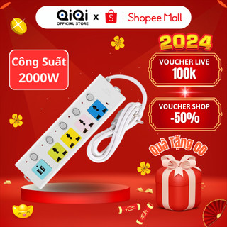 Ổ Cắm Điện Đa Năng Thông Minh METIS, Ổ Cắm Điện USB Cao Cấp Chống Giật, Công Suất 2500W Dây Dài Có Chốt Từng Ổ An Toàn
