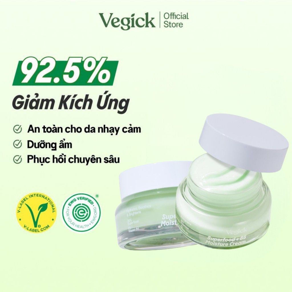 Combo 2 Kem Dưỡng Ẩm Thuần Chay Siêu Phục Hồi Da Nhạy Cảm Vegick 50mlx