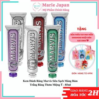Kem đánh răng marvis siêu sạch mảng bám trắng răng thơm miệng ý - 85ml