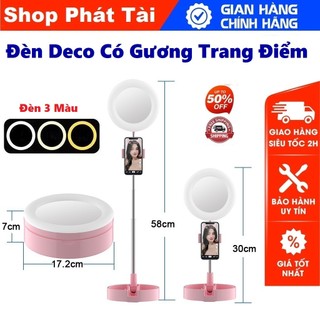Đèn Deco có gương trang điểm G3,Gương trang điểm đèn Led G3,Gương trang điểm gấp gọn G3 có đèn Led Livestream
