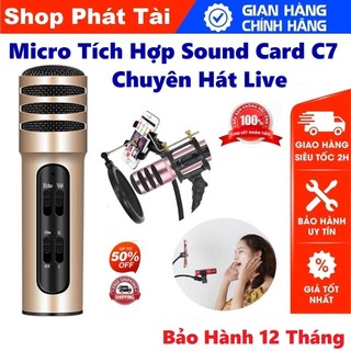 Micro Karaoke Livestream Thu Âm C7 Âm Thanh Chuyên Nghiệp + Tặng Tai Nghe