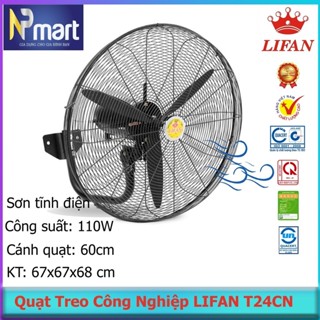 Quạt treo công nghiệp LIFAN T-24CN 138W sải cánh 600mm - sử dụng nhà xưởng ,quán ăn, cà phê