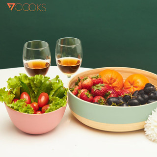 Bát tre cuốn 7COOKS xuất Nhật, Size Phi18 H6, an toàn sức khỏe, đựng salad, sữa chua, hạt, hoa quả