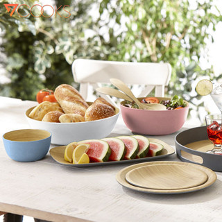 Bát tre cuốn 7COOKS xuất Nhật size  Phi15cmxH6cm, an toàn sức khỏe, đựng salad, sữa chua, hạt, hoa quả