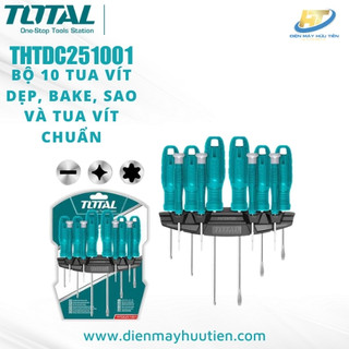 Bộ 10 tua vít dẹp,bake,sao và tua vít total thtdc251001