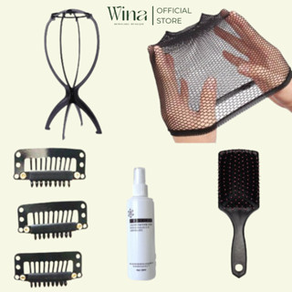 Combo Phụ Kiện Tóc Giả WINA [ Lược + Giá Đỡ + Lưới Trùm + Kẹp Bấm + Dưỡng ] BPK10