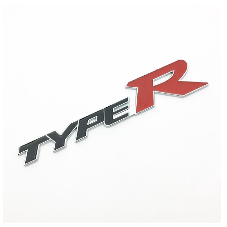 Sticker Miếng Dán Kim Loại 3D Logo chữ Type R  Biểu Tượng Huy Hiệu Phía Sau Đuôi Xe hơi ô tô Cho Hon