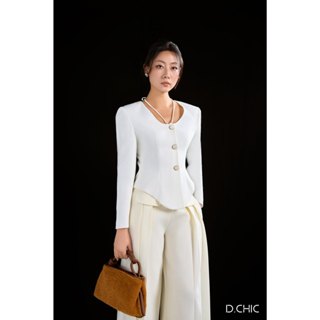 D.CHIC Áo cổ buộc dây vạt cong MS: 160645