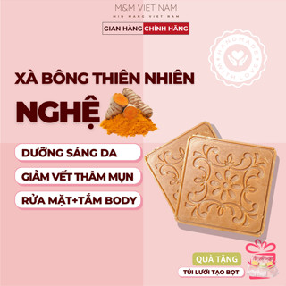 Xà Phòng Nghệ Trắng Da Giảm Thâm Mụn Lưng Xà Bông Tắm, Rửa Mặt Trắng Da Thảo Dược Thiên Nhiên
