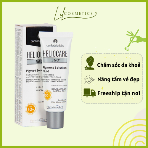 [CÓ BILL] [CHÍNH HÃNG] Kem chống nắng phổ rộng Heliocare 360 Pigment Solution Fluid SPF 50+ 50ml