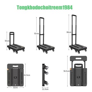 Xe Kéo hàng - Xe đẩy hàng Gấp Gọn 6 bánh VT160, tải trọng 200kg nhập khẩu chất lượng cao
