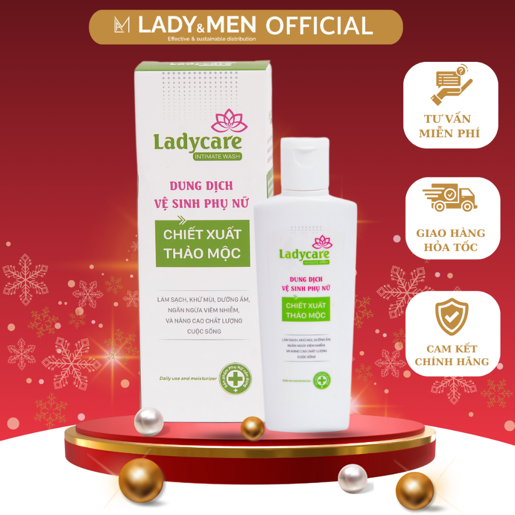 Gel vệ sinh phụ nữ Ladycare 100ml chiết xuất thảo mộc hỗ trợ dưỡng ẩm, làm sạch, mùi thơm dễ chịu ( DATE 24/3/2024)